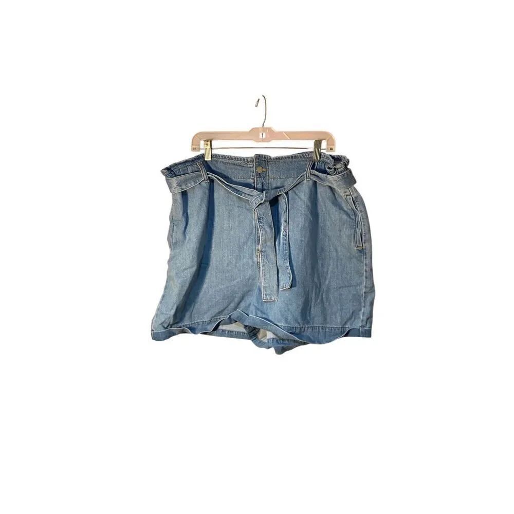 Ann Taylor Women’s Denim Paperbag Plus Size Shorts Size XXL